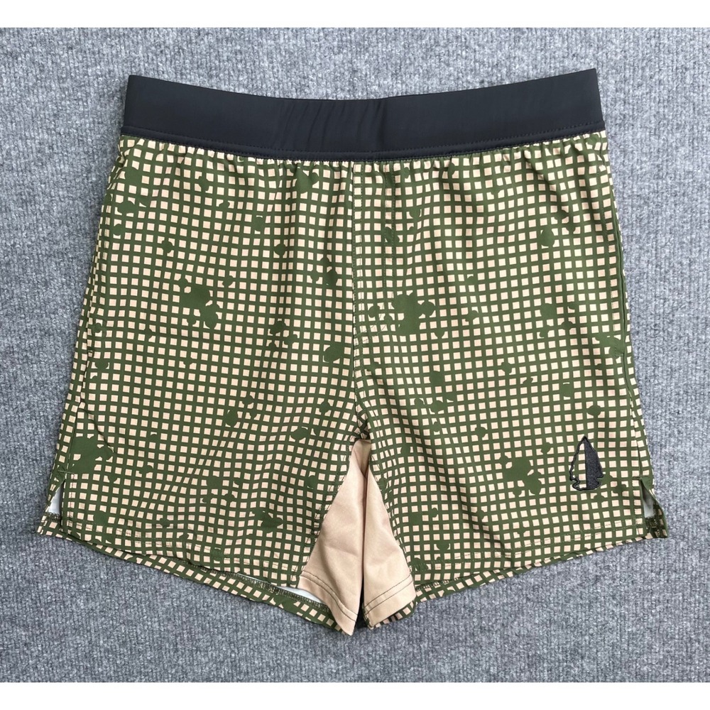 Tachuntfish Shorts Mens Medium Green Grid Desert Night Camo Athletic Training 5"